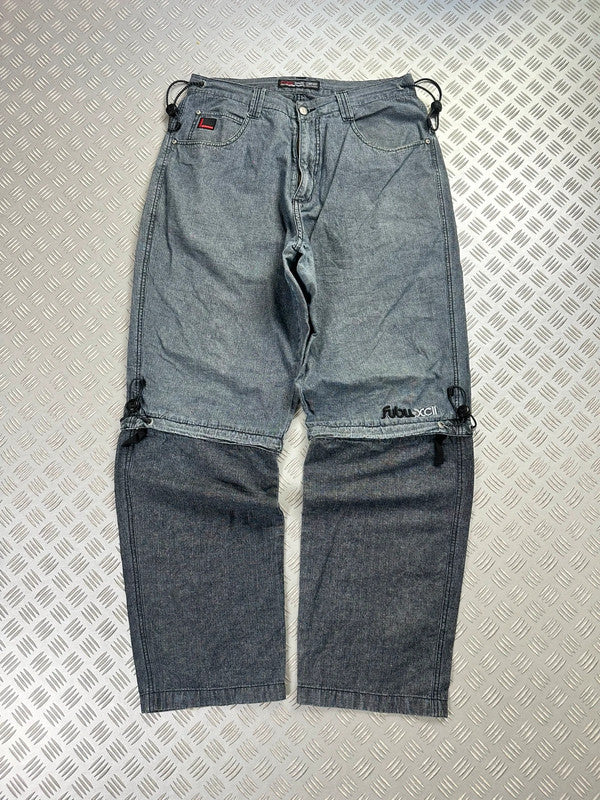 Vintage Fubu collection hip hop parachute baggy jeans 00s