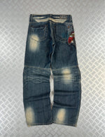 Vintage i2n y2k Japanese Souvenir Sukajan Jeans 2000s karakuri tamashi style