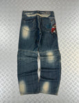 Vintage i2n y2k Japanese Souvenir Sukajan Jeans 2000s karakuri tamashi style