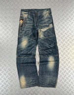 Vintage i2n y2k Japanese Souvenir Sukajan Jeans 2000s karakuri tamashi style