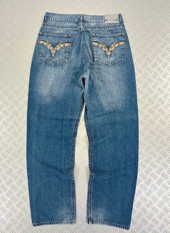 Vintage Tribal y2k Hip hop Baggy jeans 2000s Wide Leg Japanese édit