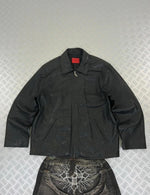Leather Bomber Jacket Offset Vintage Suede 90s boxy fit