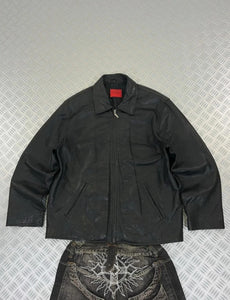 Leather Bomber Jacket Offset Vintage Suede 90s boxy fit