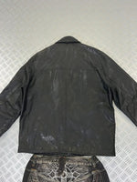 Leather Bomber Jacket Offset Vintage Suede 90s boxy fit