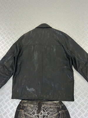 Leather Bomber Jacket Offset Vintage Suede 90s boxy fit