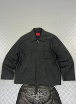 Leather Bomber Jacket Offset Vintage Suede 90s boxy fit