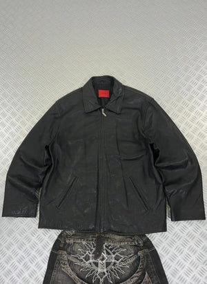 Leather Bomber Jacket Offset Vintage Suede 90s boxy fit