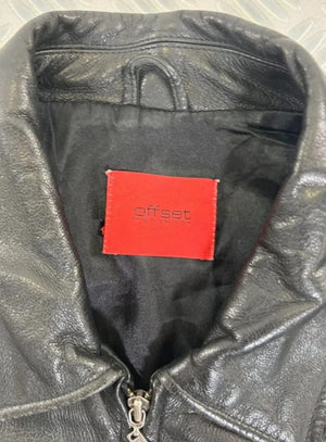 Leather Bomber Jacket Offset Vintage Suede 90s boxy fit