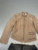 Leather Bomber Jacket Vintage Suède 90s boxy fit