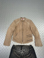 Leather Bomber Jacket Vintage Suède 90s boxy fit