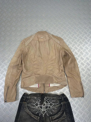 Leather Bomber Jacket Vintage Suède 90s boxy fit