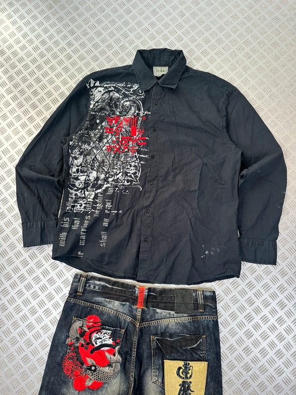 Vintage Roar Tribal y2k Hip hop shirt 2000s style