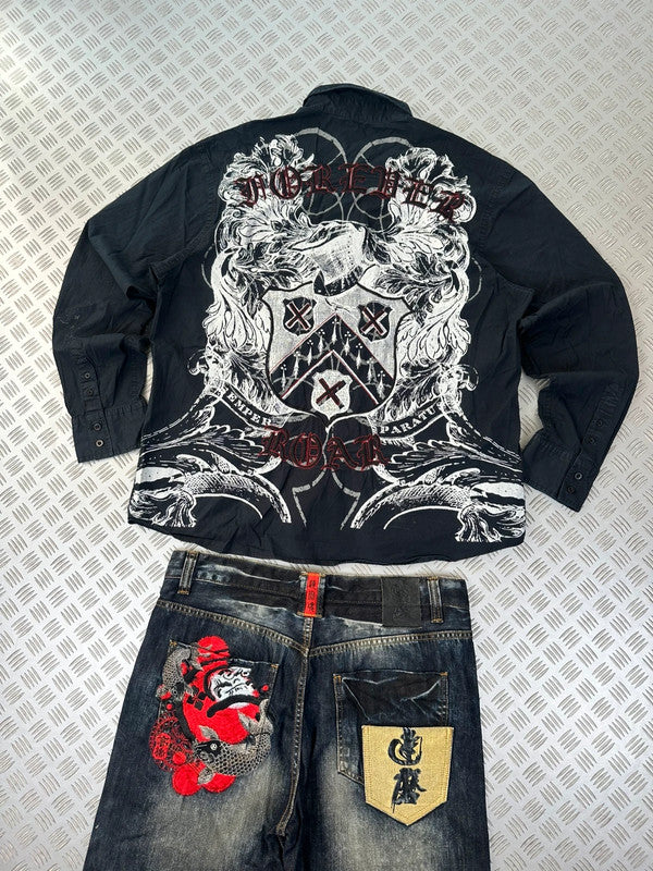 Vintage Roar Tribal y2k Hip hop shirt 2000s style