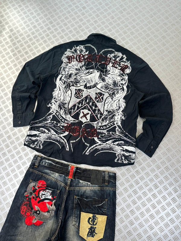 Vintage Roar Tribal y2k Hip hop shirt 2000s style