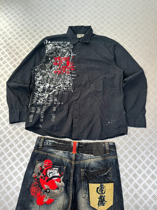 Vintage Roar Tribal y2k Hip hop shirt 2000s style