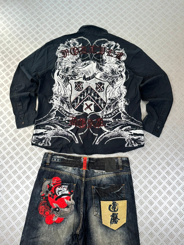 Vintage Roar Tribal y2k Hip hop shirt 2000s style