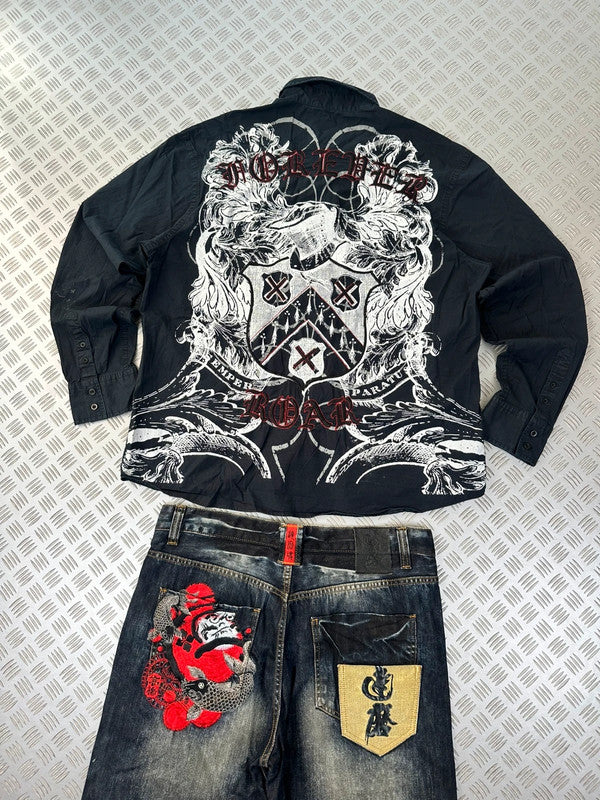 Vintage Roar Tribal y2k Hip hop shirt 2000s style