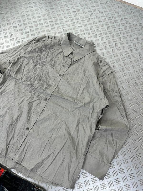 Vintage Embroidered y2k Hip Hop tribal shirt 2000s