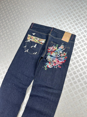 Vintage Oniarai y2k Hip Hop Embroidered Baggy jeans 2000s rare piece