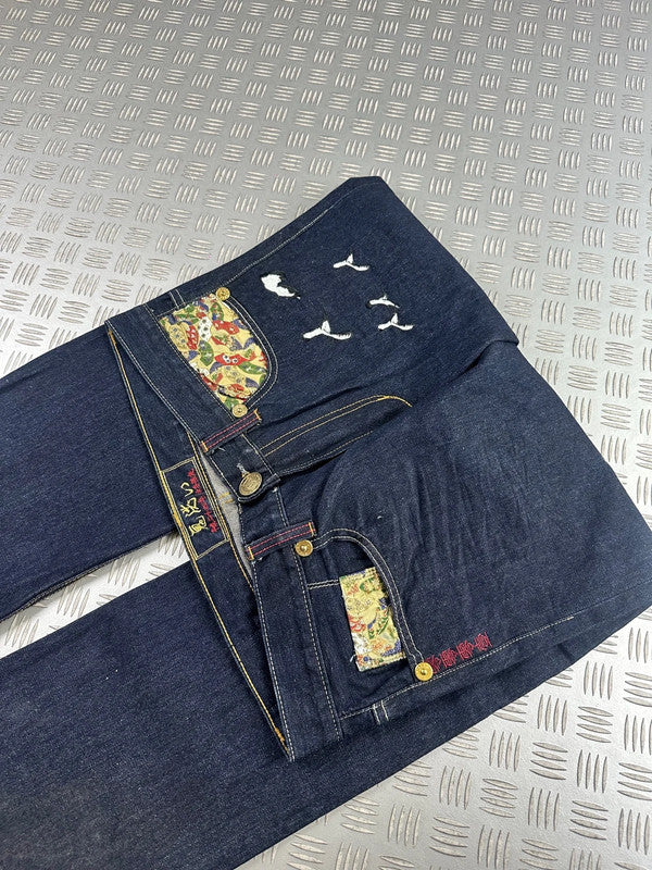 Vintage Oniarai y2k Hip Hop Embroidered Baggy jeans 2000s rare piece