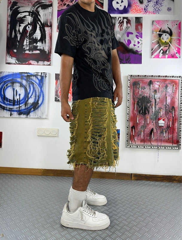 Vintage Hip Hop y2k Baggy Distressed Jorts 2000s short