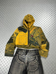 Vintage Hip Hip y2k Hooded full zip Up Jacket 2000s patchwork