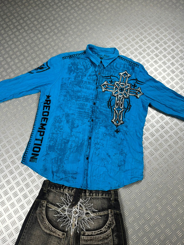 Vintage y2k Hip hop affliction shirt 2000s