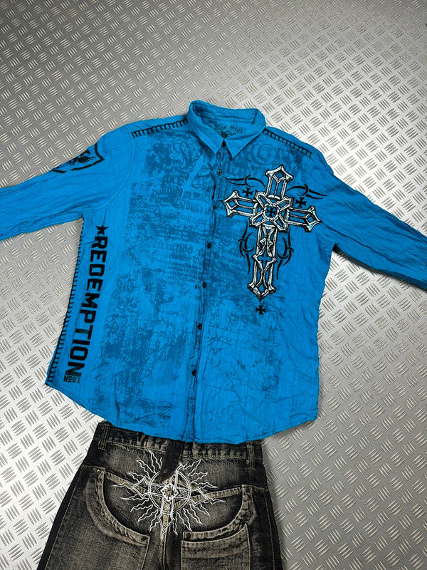 Vintage y2k Hip hop affliction shirt 2000s