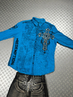 Vintage y2k Hip hop affliction shirt 2000s