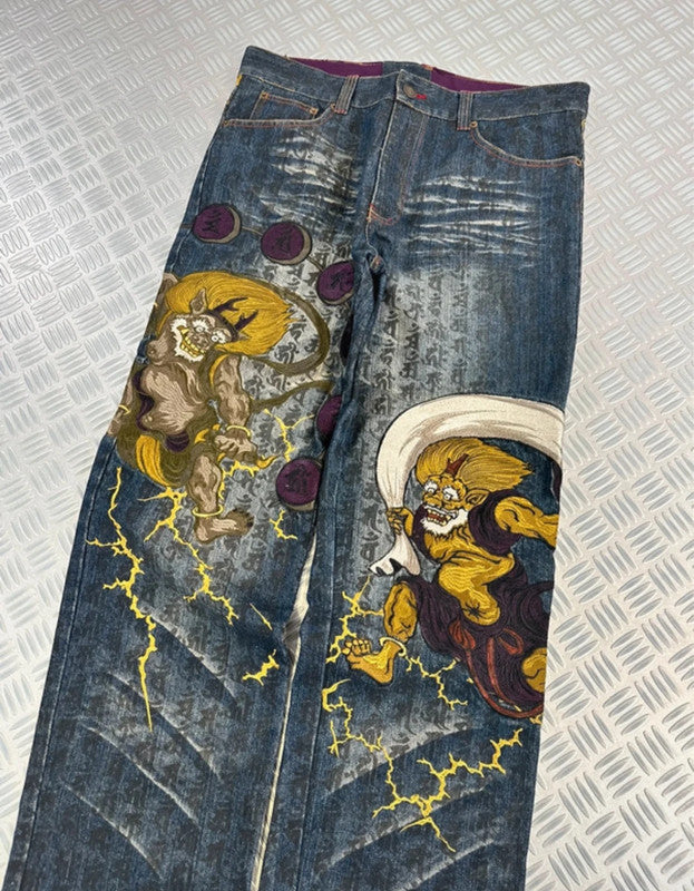 Vintage Karakuri Tamashi y2k Hip Hop Japanese Baggy Jeans 2000s