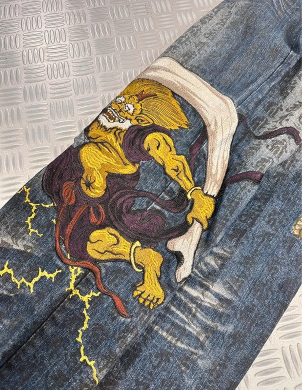 Vintage Karakuri Tamashi y2k Hip Hop Japanese Baggy Jeans 2000s