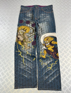 Vintage Karakuri Tamashi y2k Hip Hop Japanese Baggy Jeans 2000s