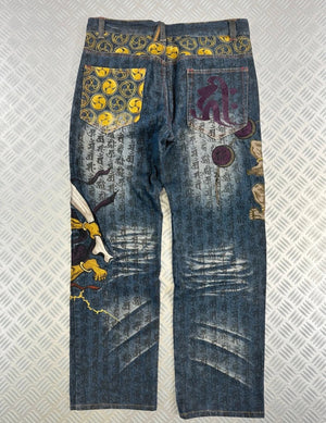 Vintage Karakuri Tamashi y2k Hip Hop Japanese Baggy Jeans 2000s