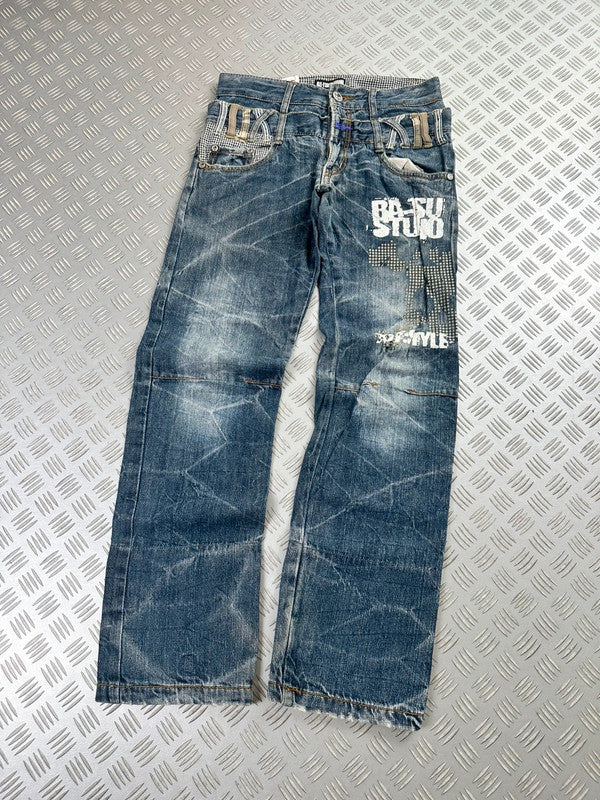 Vintage Ba-tsu studio jeans y2k Japanese Flared 00s