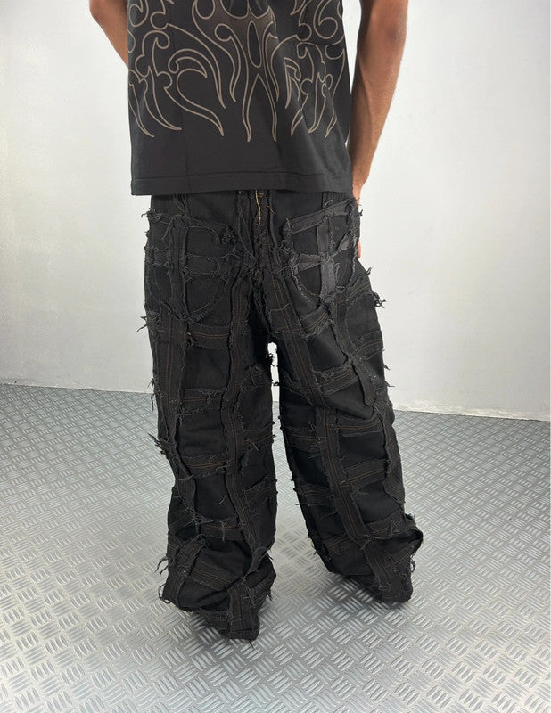 Vintage Patchwork Hip hop y2k Baggy Jeans 00s