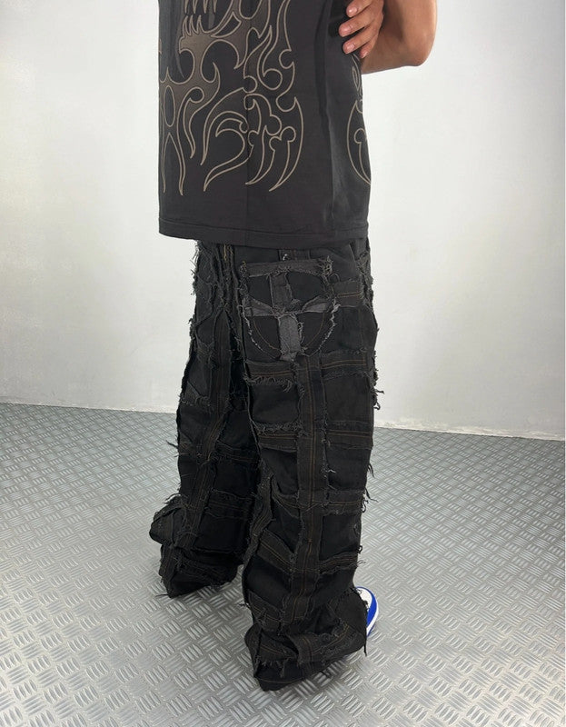 Vintage Patchwork Hip hop y2k Baggy Jeans 00s