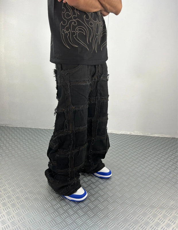 Vintage Patchwork Hip hop y2k Baggy Jeans 00s