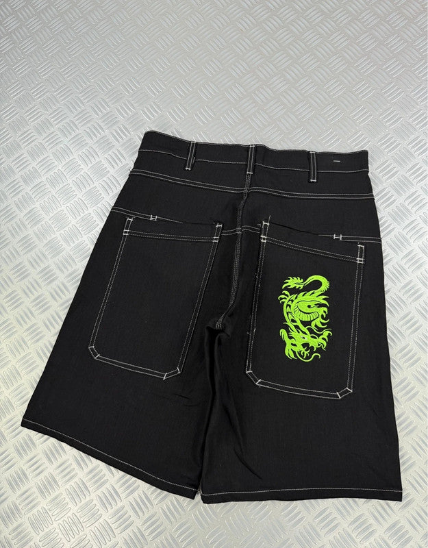 Vintage Dragon y2k Hip hop Jorts 00s jnco style