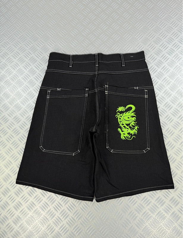 Vintage Dragon y2k Hip hop Jorts 00s jnco style