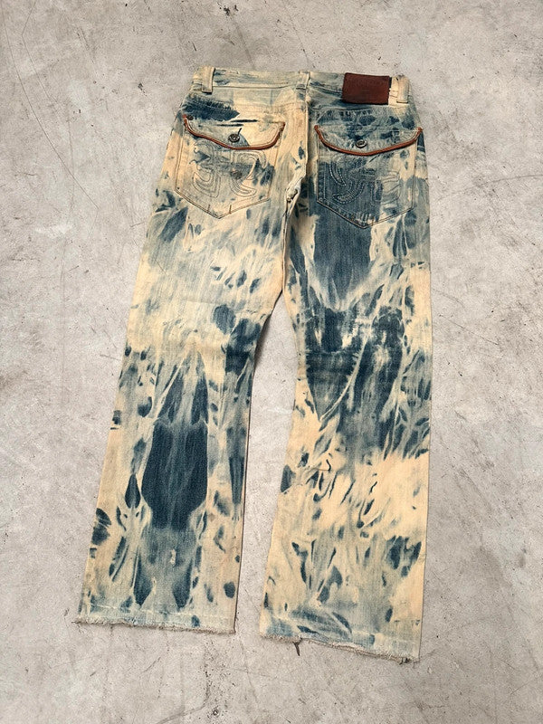 Vintage Hip hop Bleached y2k Baggy jeans 00s