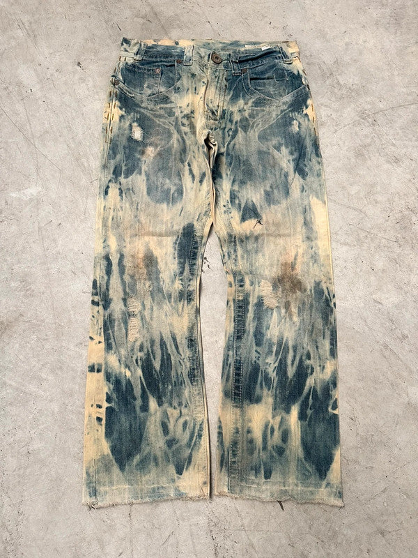 Vintage Hip hop Bleached y2k Baggy jeans 00s