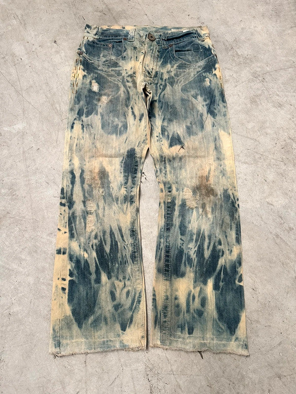 Vintage Hip hop Bleached y2k Baggy jeans 00s