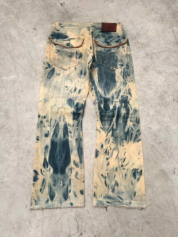 Vintage Hip hop Bleached y2k Baggy jeans 00s