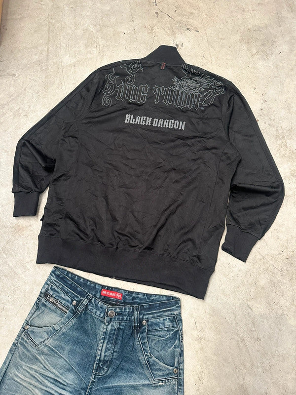 Vintage Souvenir Sukajan Dog Town Black Dragon Japanese y2k Jacket 00s