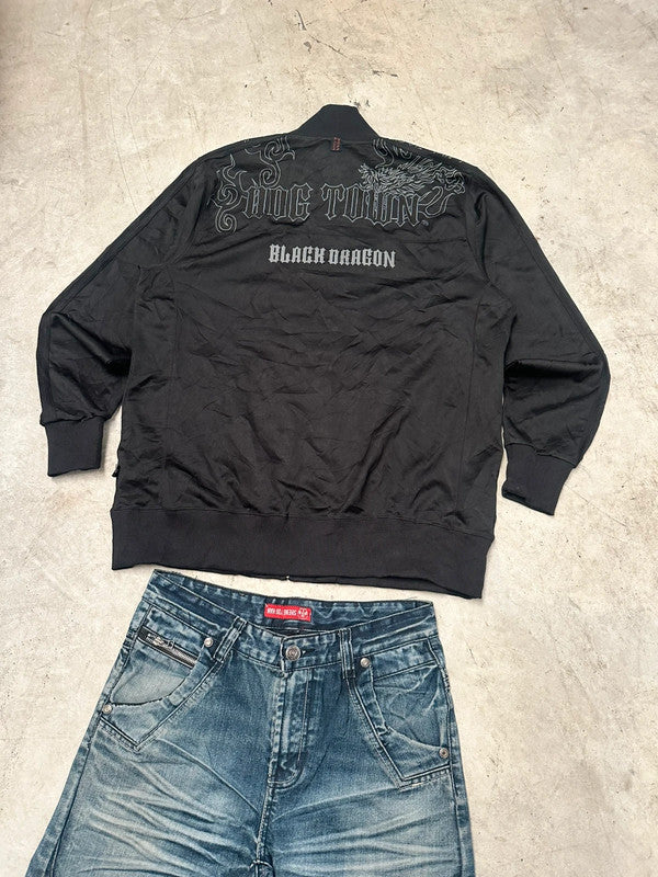 Vintage Souvenir Sukajan Dog Town Black Dragon Japanese y2k Jacket 00s
