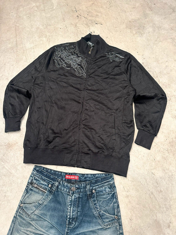 Vintage Souvenir Sukajan Dog Town Black Dragon Japanese y2k Jacket 00s