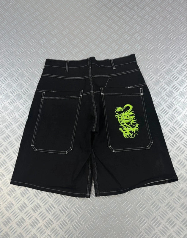Vintage Dragon y2k Hip hop jort 00s jnco style