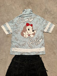 Vintage Candy Galfy Big Picture Sukajan souvenir full zip Up Jacket 00s