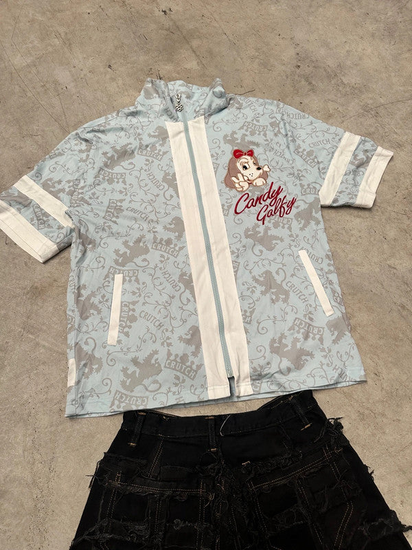 Vintage Candy Galfy Big Picture Sukajan souvenir full zip Up Jacket 00s