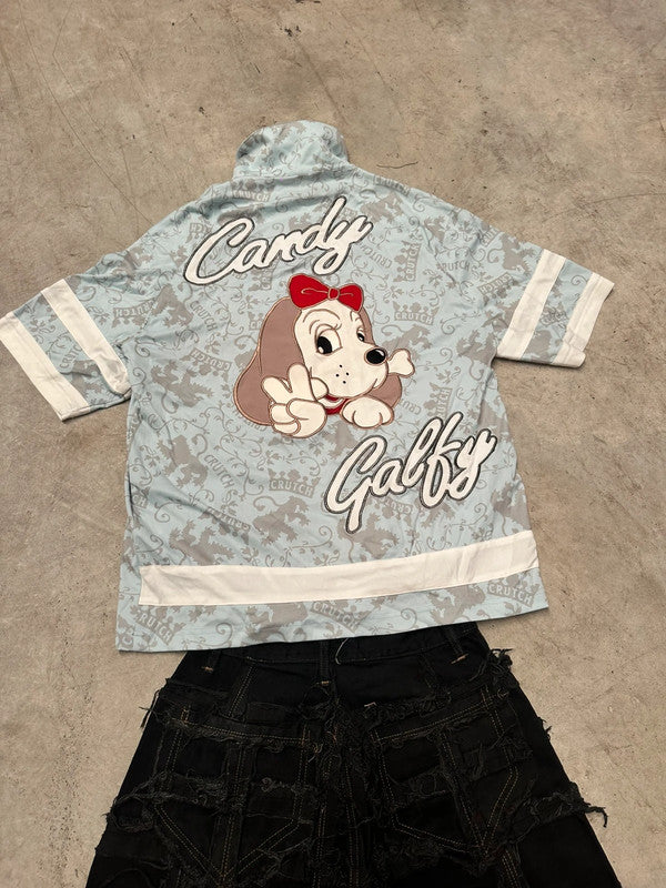 Vintage Candy Galfy Big Picture Sukajan souvenir full zip Up Jacket 00s